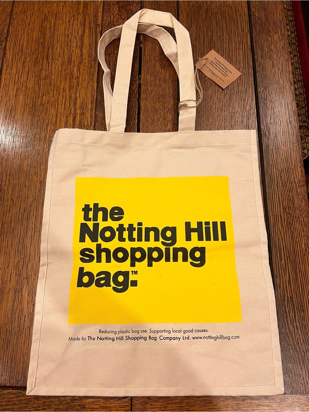 The Notting Hill Shopping Bag - Yellow Logo Canvas Tote NWT